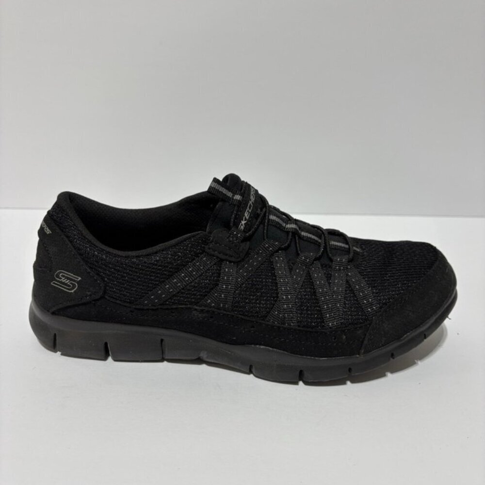 Skechers Women’s Gratis Strolling Black Slip-On Sneakers, Size 7 M